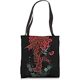Cool Rose Sugar Skull Girl in Black Tote Bag