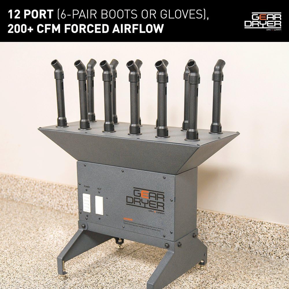 GearDryer Freestanding 12 Boot and Glove Dryer | 6 Pair Boot, Shoe, and Glove Dryer | Dryer and Warmer for Ski Boots, Work Boots, Athletics, Helmets, and More: Sports & Outdoors