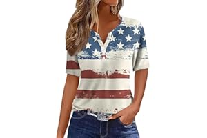 COTECRAM Summer Tops for Women 2024 Vacation Trendy V Neck Boho Short Sleeve Shirts Casual Loose Comfy Tunic Blouses