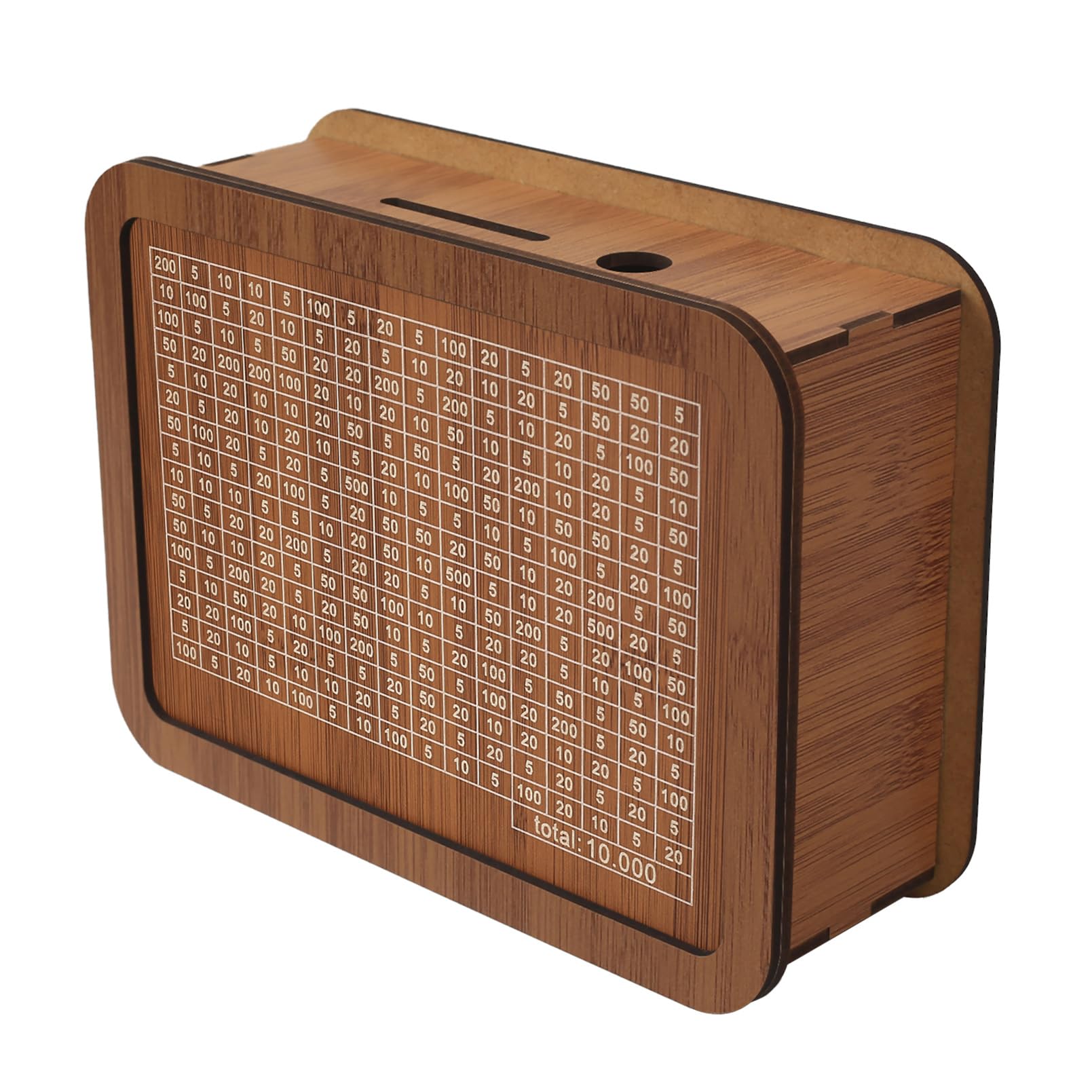 Wooden Money Saving Box, Money Cash Saving Challenge Box, Cash Vault Wooden Savings Box, Money Bank Box, Reusable Coin Bank Counter Piggy Bank for Adults (10000)