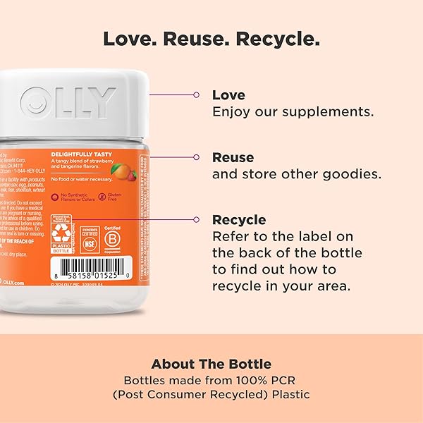 OLLY LASER FOCUS GUMMY, GINSENG, ALPHA GPC, B VITAMINS, BERRY TANGERINE FLAVOR – 36 COUNT