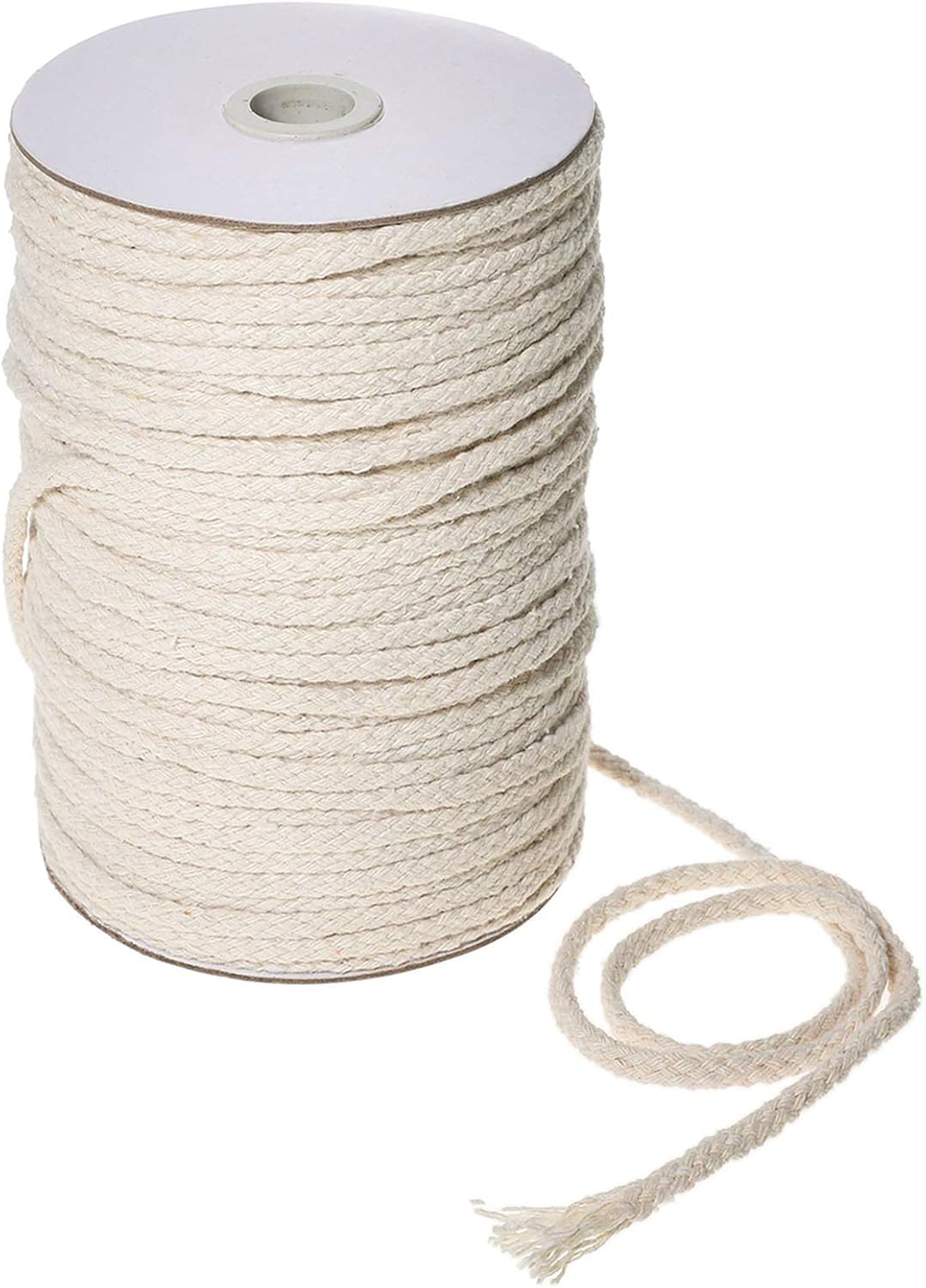 Jeteven 5mmx100m Baumwollgarn Baumwollkordel Naturkordel Makramee Garn Kordel Stricken Baumwollschnur Baumwolle für DIY Handwerk Basteln Wandbehang Pflanzenhänger Beige