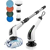 Bomves Electric Spin Scrubber, Cordless Cleaning Brush Scrubber for Home, 8 Replaceable Brush Heads-90Mins Work Time, 3 Adjus