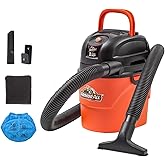 Armor All&reg; AA155 1.5-Gallon 2 Peak HP Portable Wet/Dry Vacuum, Orange