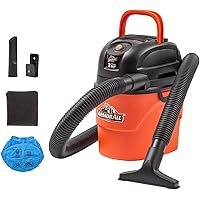 Armor All 1.5-Gallon 2 Peak HP Vac-Mate Wet/Dry Vacuum, AA155, Orange