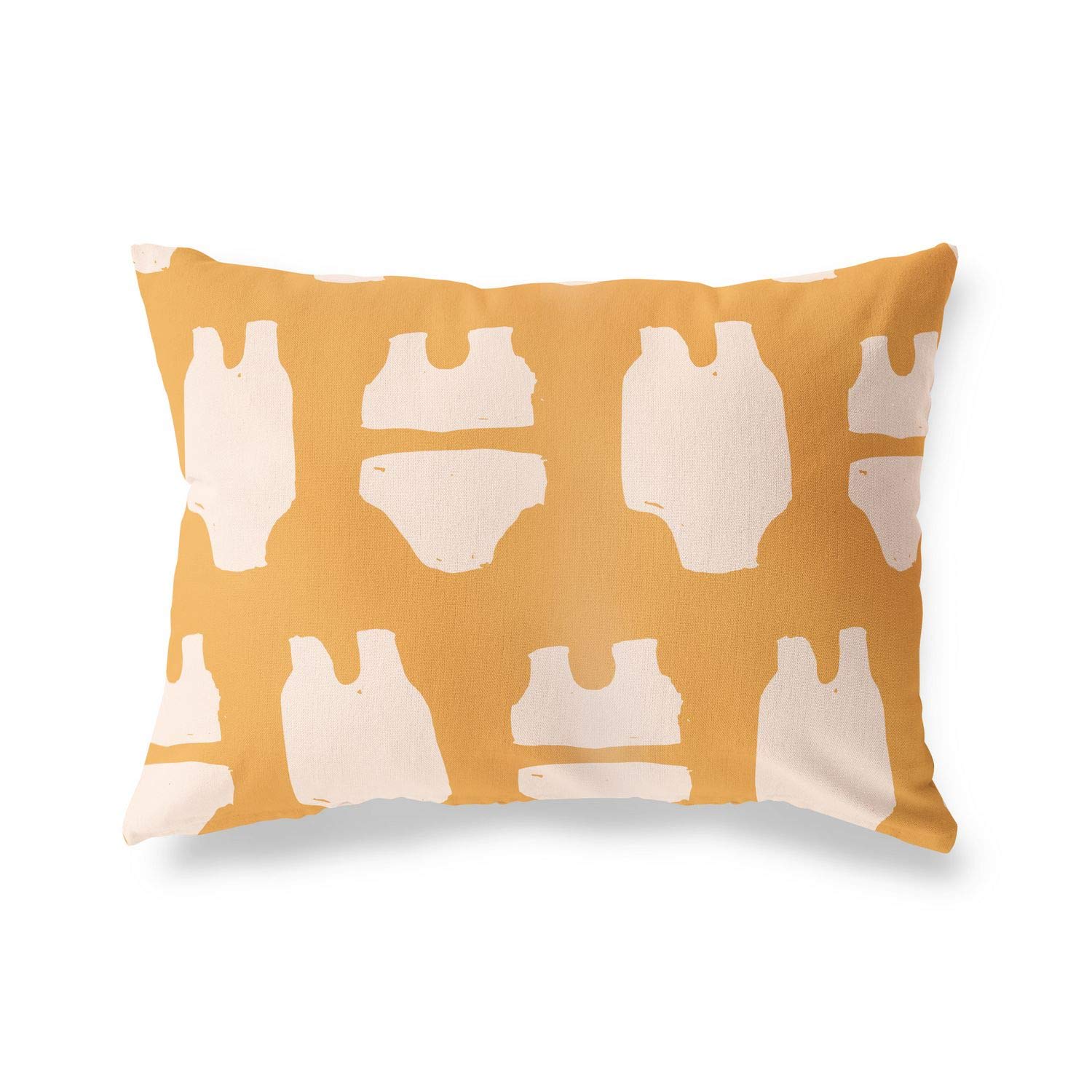 BonaMaison Decorative Cushion Cover, Orange-Off White Throw Pillow Covers, Home Decorative Pillowcases for Livingroom, Sofa, Bedroom, Size: 45X60 Cm - Designed and Manufactured in Turkey