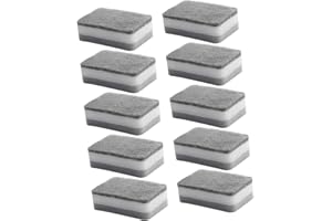 FRCOLOR 10Pcs Kitchen Cleaning Sponge Gray Dishwashing Scrub Pads for Rust Removal and Utensil Cleaning