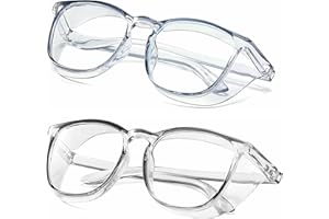 Alsenor Safety Glasses Anti Fog Goggles Protective Eyewear Blue Light Blocking Anti Dust UV Protection Glasses For Men Women (2 Pack (Blue + Grey))