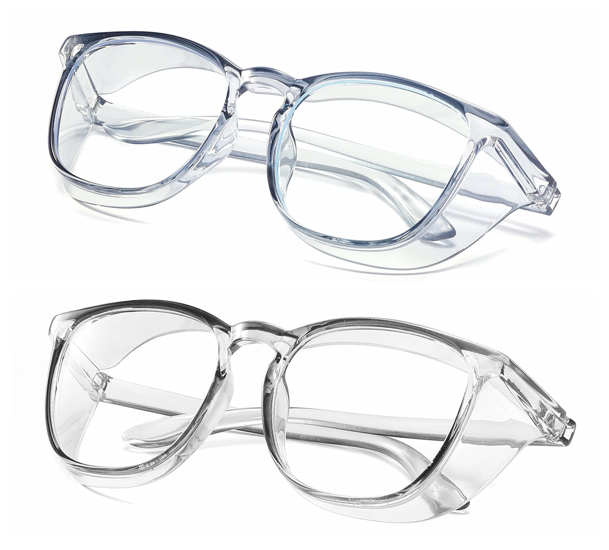 Photo 1 of Alsenor Safety Glasses Anti Fog Goggles Protective Eyewear Blue Light Blocking Anti Dust UV Protection Glasses For Men Women (2 Pack (Blue + Grey))