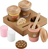Fisher-Price Wooden Takeaway Coffee Set 15 pieces FSC Montessori Toy HXT85