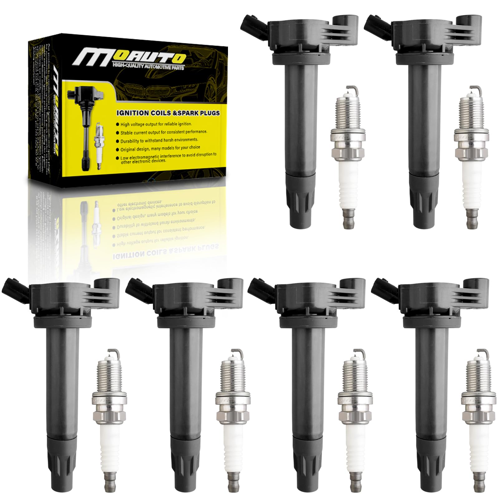 MOAUTO Set of 6 Ignition Coils Pack UF506