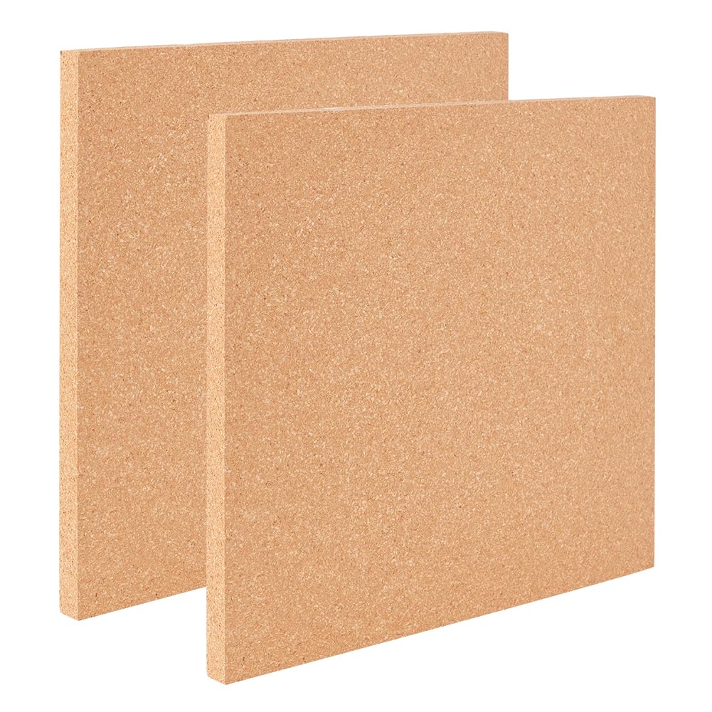 OLYCRAFT 2PCS Square Bulletin Boards 30x30cm Wood Cork Board 15mm Thick Square Cork Boards Corks Tiles for Wall Decoration Party and DIY Crafts Supplies