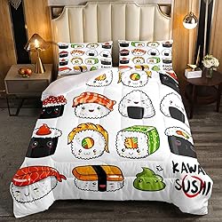 Erosebridal Kawaii Sushi Pattern Comforter Set
