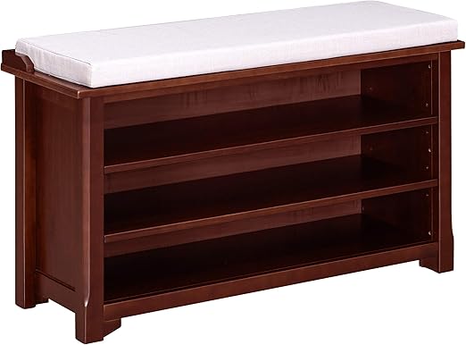 Amazon Com Ravenna Home Radcliffe Upholstered Wood Storage Bench