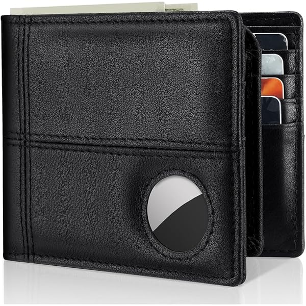Amazon.com: HLHGR AirTag Wallet Men，Genuine Leather Wallet