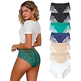 Cinvik Lace Underwear for Women High Waisted Womens Sexy Underwear Plus Size Lace Panties Lacy No Show Sexys Undies