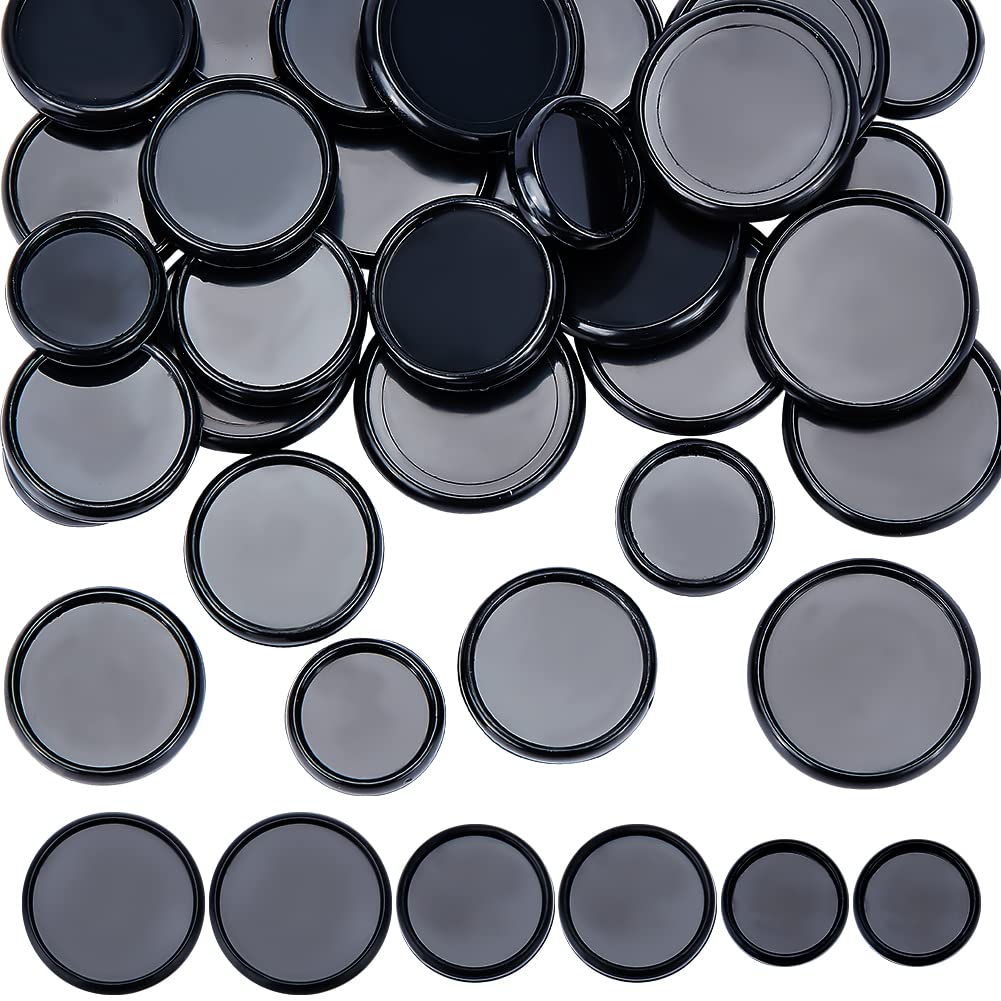 BENECREAT 33Pcs Black Book Binding Discs, 3 Size ABS Plastic Discbound Plastic Expansion Discs Binding Ring Discs for DIY Notebook & Artwork, 1.55cm/2cm/2.4cm ID