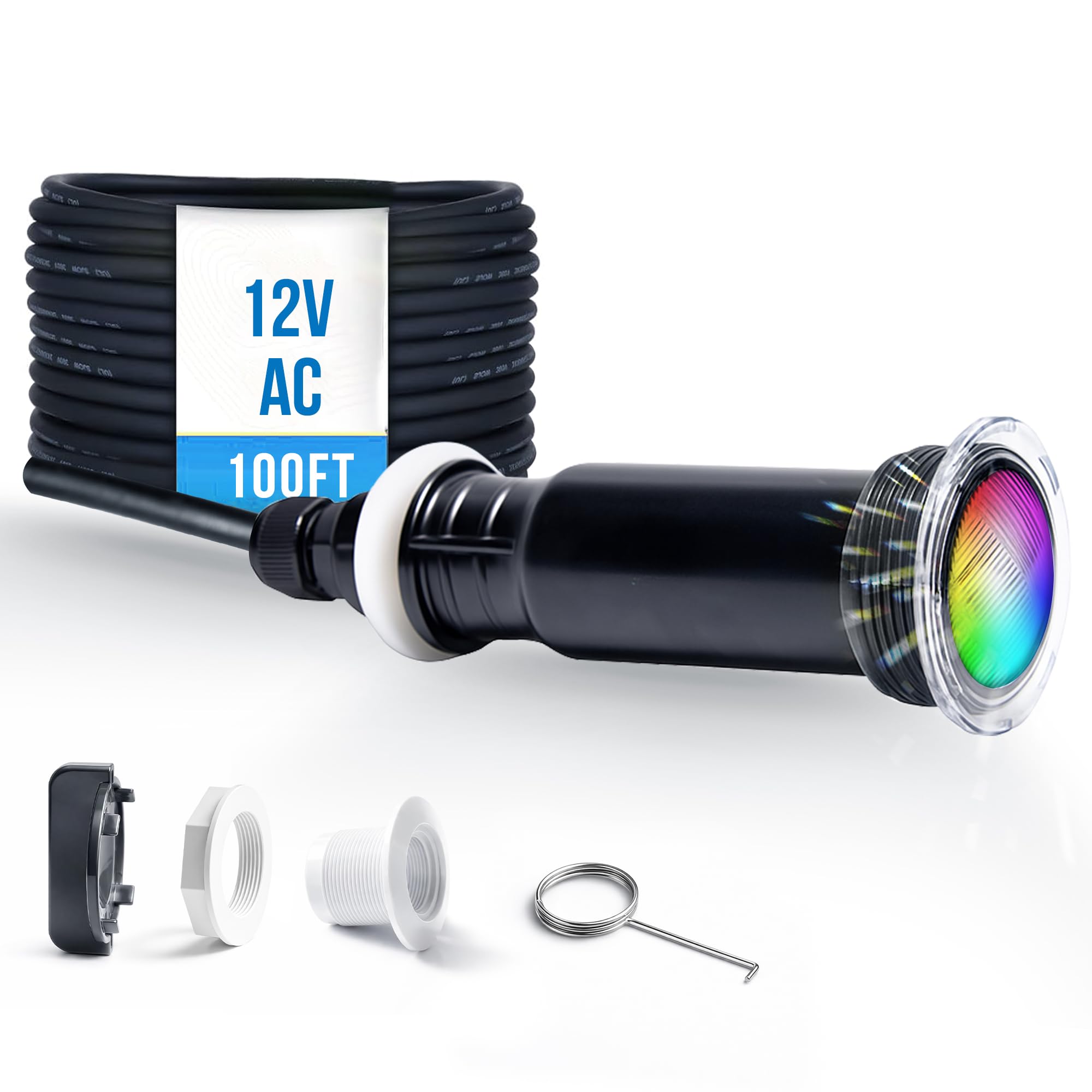 Photo 1 of Generalman Pool Lights for Inground Pool, Direct Replacement for Pentair GloBrite, 1.5 Inch LED Color Inground Pool & Spa Light, IP68 Waterproof, AC12V, 100 ft Cord