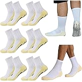 Looknniy 6/10 Pairs Grip Soccer Socks for Men Anti Slip Athletic Non-Slip Socks for Sports Football Basketball