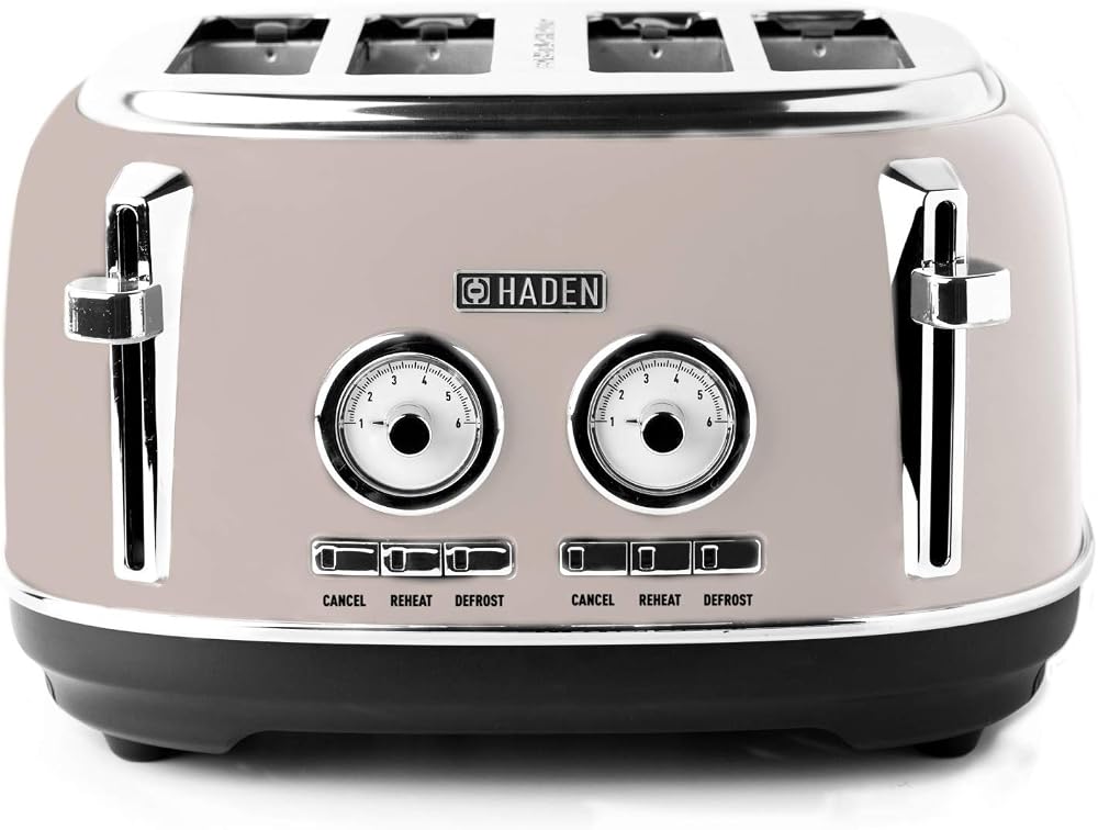 Haden Jersey Putty 4 Slice Toaster Dual Control Browning Stainless Steel