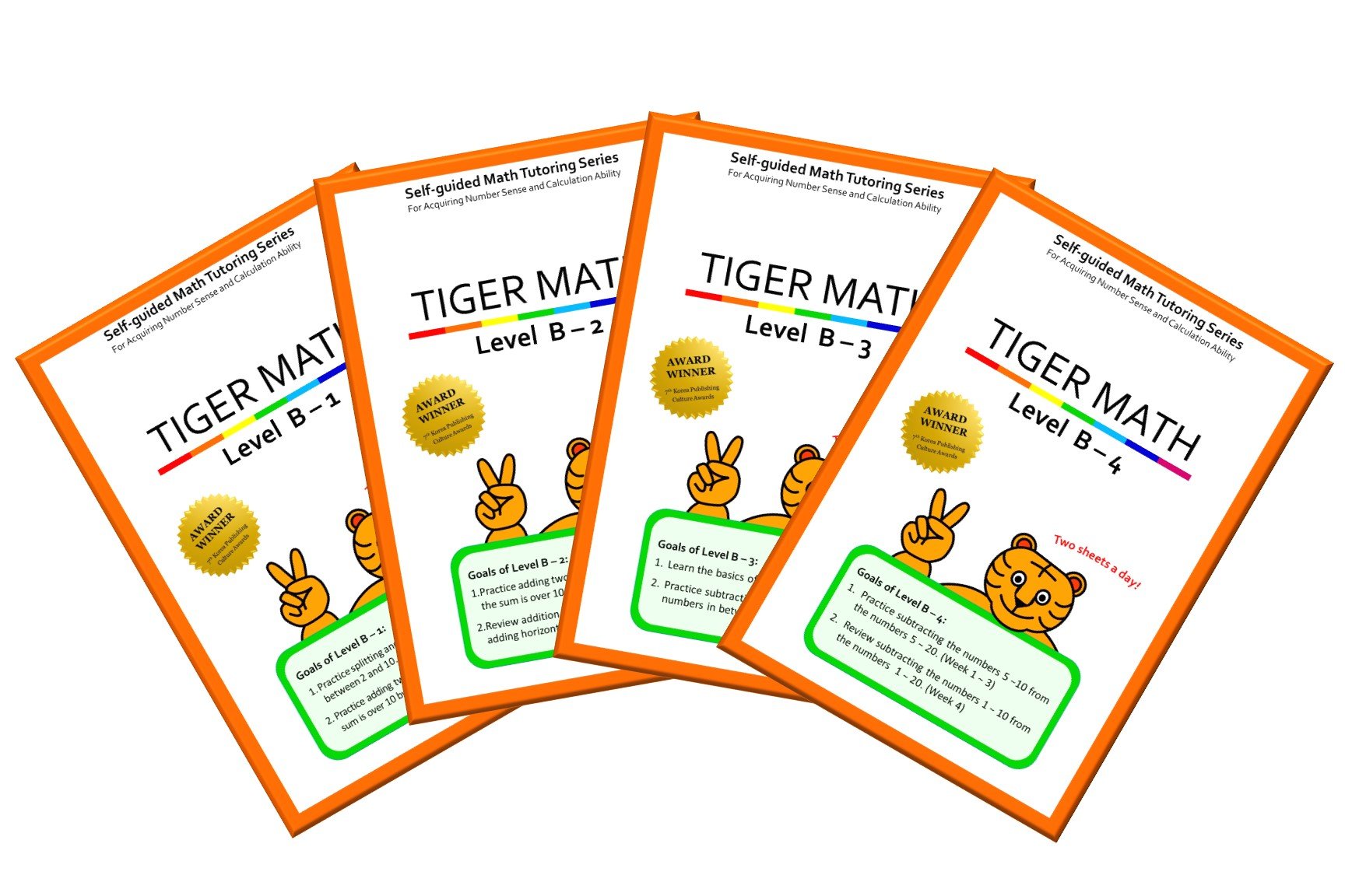 Tiger Math Level B Set For Grade 1 Self Guided Math Tutoring Series Elementary Math Workbook Dr Michelle Y You Amazon Com Books