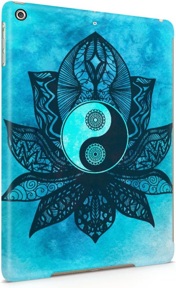 Henna Turquoise Lotus Blossom Yin Yang Hard Thin Plastic Tablet Case Cover For iPad Air 1
