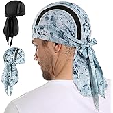 MELASA Do Rag Skull Cap Helmet Liner, Cooling Mesh Bandana Cap, Sweat Dew Rags Head Cover for Men Cycling Motorcycle Running