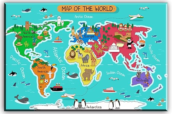 World Map Canvas World Map Print Map Wall Art Nursery Map Black White D U00e9cor Kids Map Art Gift Map Tourist D U00e9cor Geographical Map Travel Art Letterpress Prints Art Collectibles Dalasmaker Se
