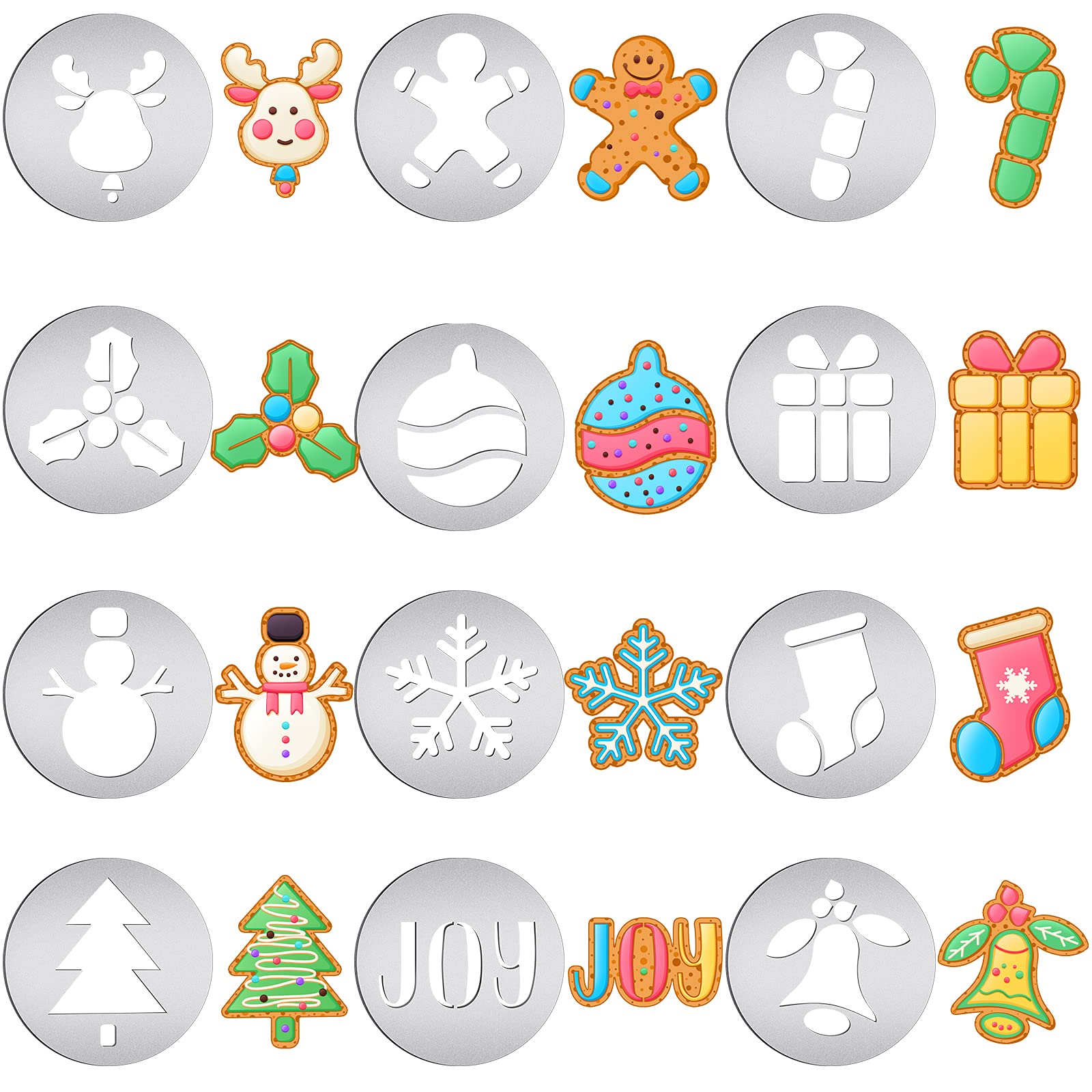 12 Pieces Easter Cookie press Set Cookie Press Discs Stainless Steel Cookie Stencils Metal Cookie Mold Disc for Baking Holiday Cakes Christmas Birthday Cake Decor, 12 Styles (Cute Style)