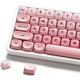 132 Keys PBT Keycaps, Jelly Keycaps Cute Custom Creamy Key caps MOA Profile for 61/68/84/87/98/100 Cherry Gateron MX Mechanical Keyboards, Pink