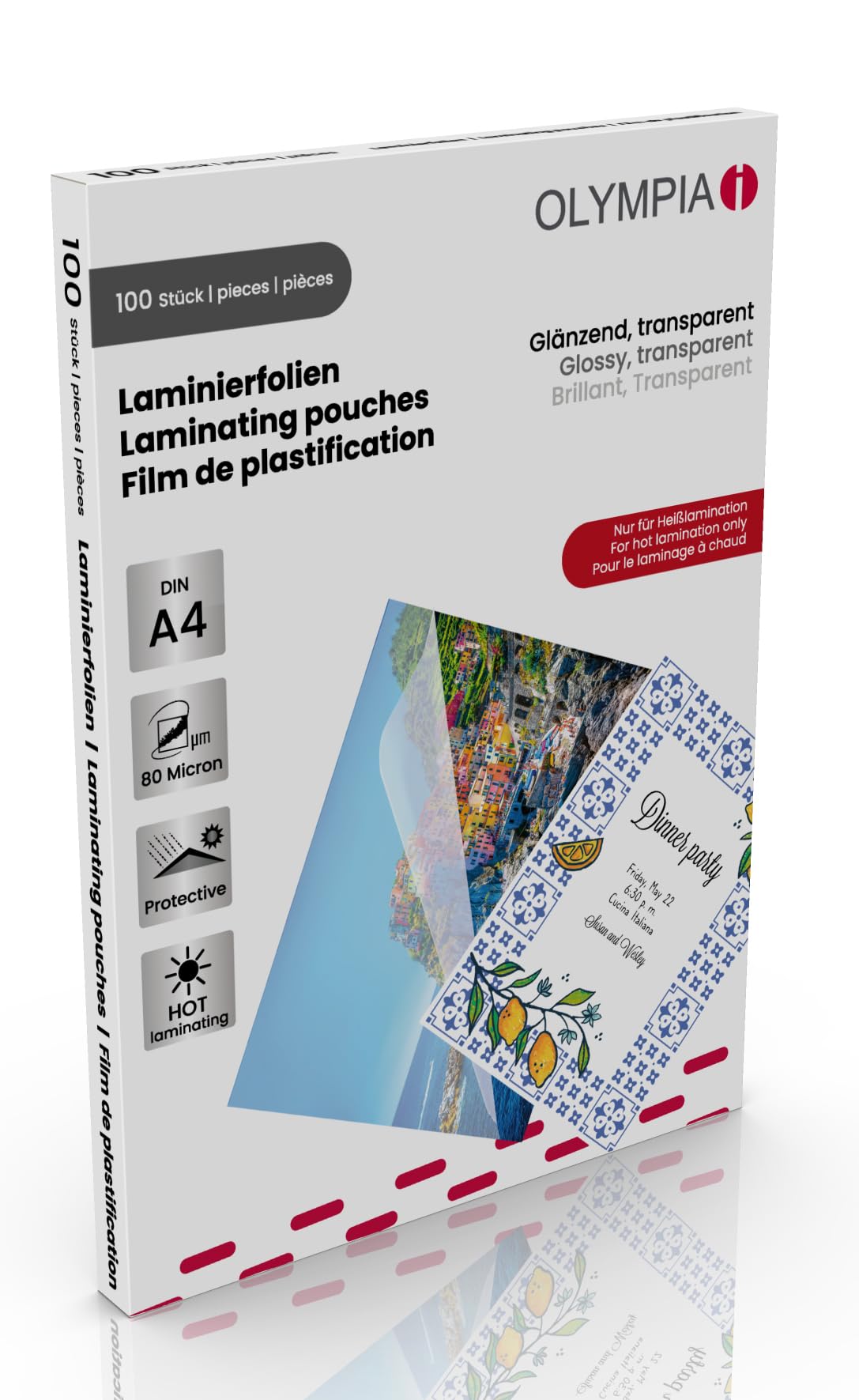 Olympia 9178 laminating film DIN A4 80 Micron — image 1