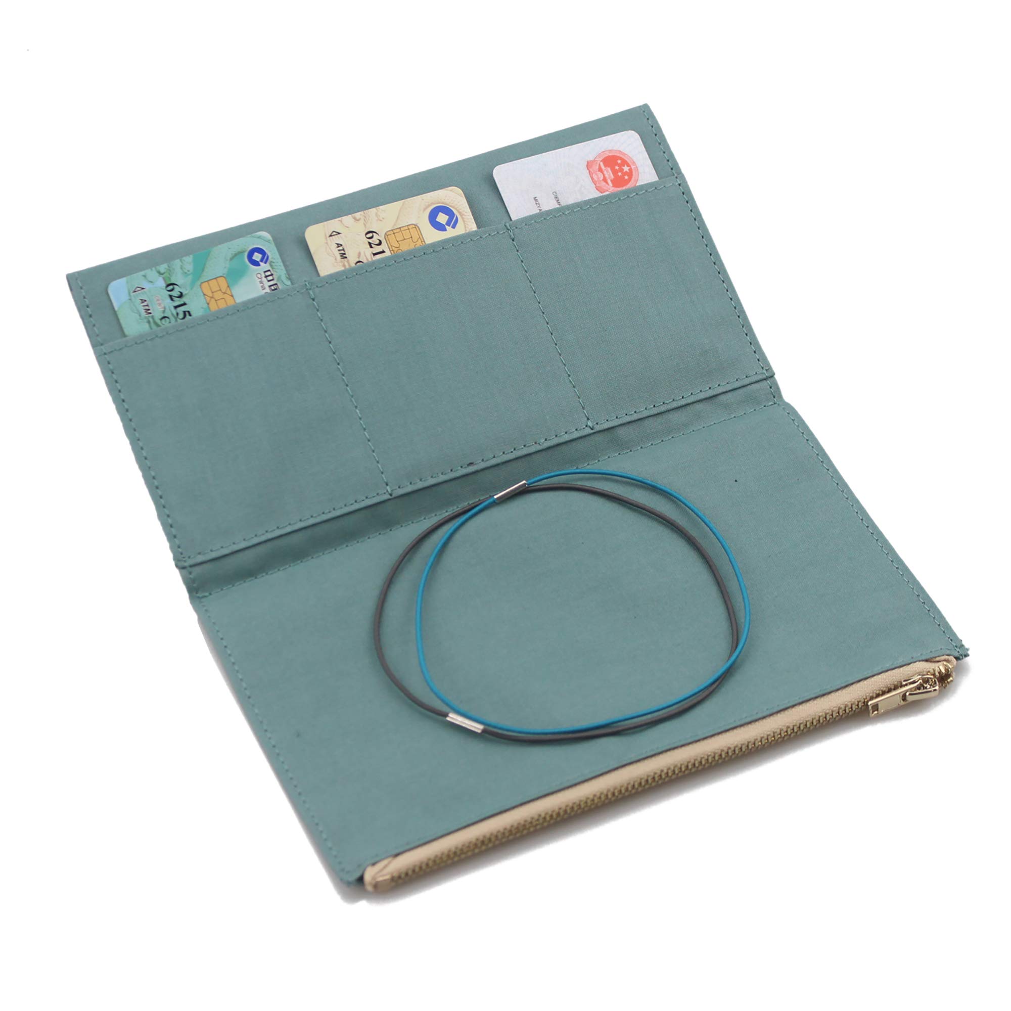 Dwpetzo Canvas Zipper Pocket for Travelers Notebook with 2 Elastic Bands,1 Wallet Insert Pouch Refill for TN Accessories Standard Size Card Holder Storage Bag File Folder Stationery