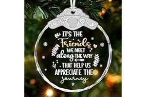Giftelix Christmas Ornaments - It's The Friends WE Meet - Glass Ornament Friend Gifts for Women - Best Friend Ornaments for Christmas - Tree Decorations - Friendship Gifts for Friends - X-mas Decor
