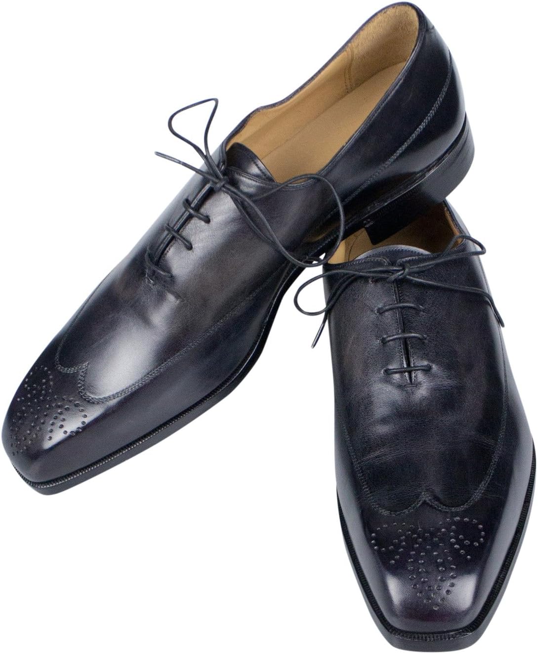 berluti Black Leather Wing Tip Oxfords Dress Shoes Size 10