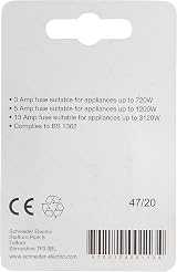 Schneider Electric 5A Fuse Cartridge BS 1362 Mains Household UK Pack of 4 view 4