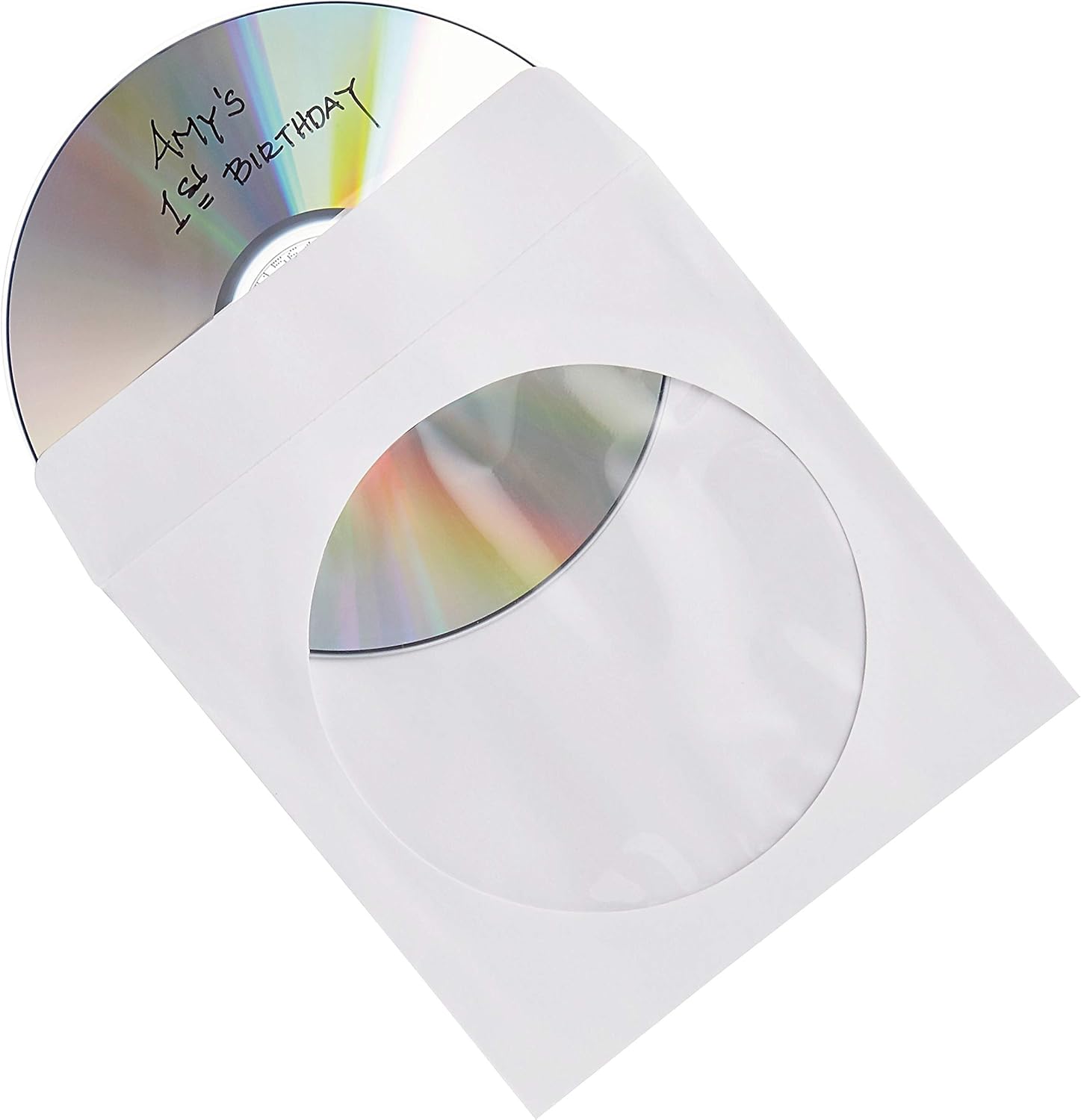 Verbatim CD/DVD Paper Sleeves-with Clear Window 100pk: Home Audio & Theater