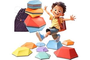 makarci Diamond Balance Stepping Stones for Kids, 8 Pcs Non-Slip Stones for Toddlers Indoor or Outdoor Play, Sensory Toys for Kids with Autism Promoting Motor Skills, Coordination Game Toys for Kids