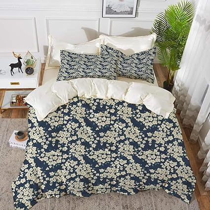 Juego de cama, microfibra,Florales, Pequeñas Flores Vibrantes