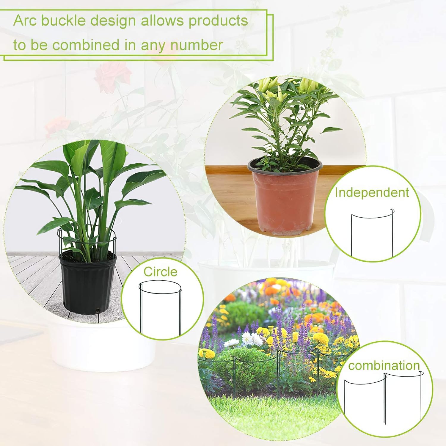 Amazon Com Ipsxp Plant Support Stake 4 Pack Half Round Metal Garden Plant Supports Green Garden Plant Support Ring Garden Border Supports Plant Support Ring Cage For Tomato Roses Hydrangea Flowers Vine