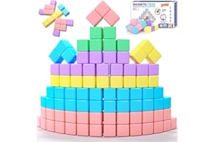 KAEILORU 45pcs Magnetic Blocks for Kids Ages 3-5,Magnetic Building Blocks for Toddlers Girl Toys,Creative Sensory Toys 1-3 Magnet Cubes Toys Gifts for 3 4 5 6 7 8 Year Old Boys & Girls Birthday Christmas