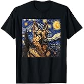 German Shepherd Dog Van Gogh Style Starry Night T-Shirt