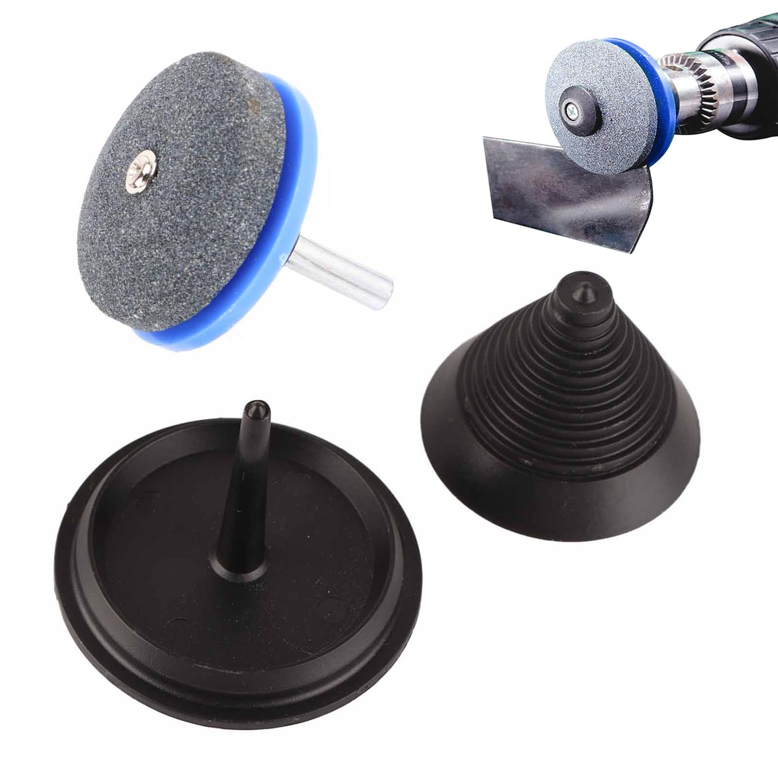 BORDSTRACT Lawn Mower Blade Sharpener, 50mm High Speed Lawn Sharpener with Rigid Back, Sharpening Stone for Multi-Edge Lawn Mower Blade and Balancer Sharpening Stone Grass Cutting Tools