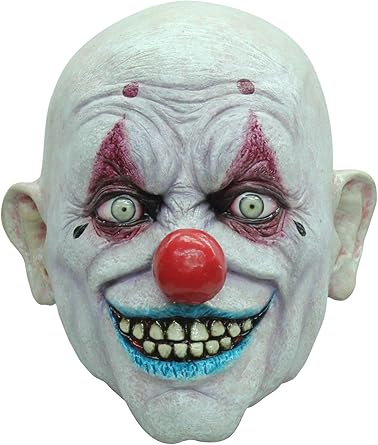 Amazon Com Crappy The Clown Scary Mask White Red Blue Clothing