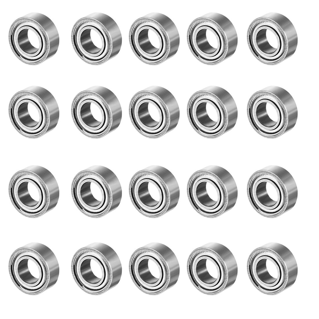 Sourcingmap 20pcs MR84ZZ 4mmx8mmx3mm Double Shielded Miniature Deep Groove Ball Bearing