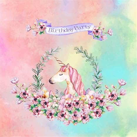 Yongfoto 3x3m Vinyle Toile De Fond Thème De Licorne Rose Bon