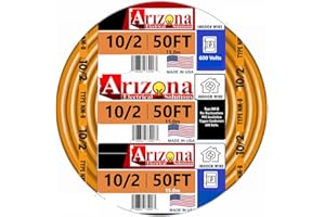 ARIZONA ELECTRICAL SOLUTIONS 50 FEET 10/2 Type NM-B Copper. #10 AWG, 2 Conductors with Ground. Insulated Jacket Orange
