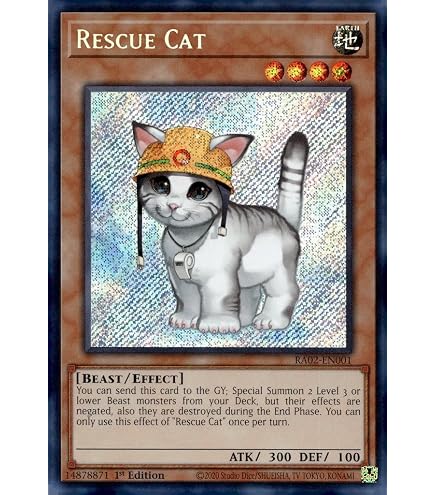 【ARS10】RESCUE CAT レスキューキャット RA02-EN001 Amazon.com: Rescue Cat (Alternate Art) (Secret Rare) - RA02-EN001