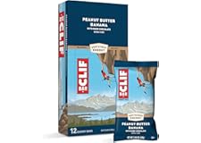 CLIF BARS - Energy Bars - Peanut Butter Banana with Dark Chocolate - Made with Organic Oats - Plant Based Food - Vegetarian -
