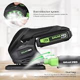 GALAX PRO 20V Cordless Detail Sander Dust Collection 20 Sandpapers Battery view 4