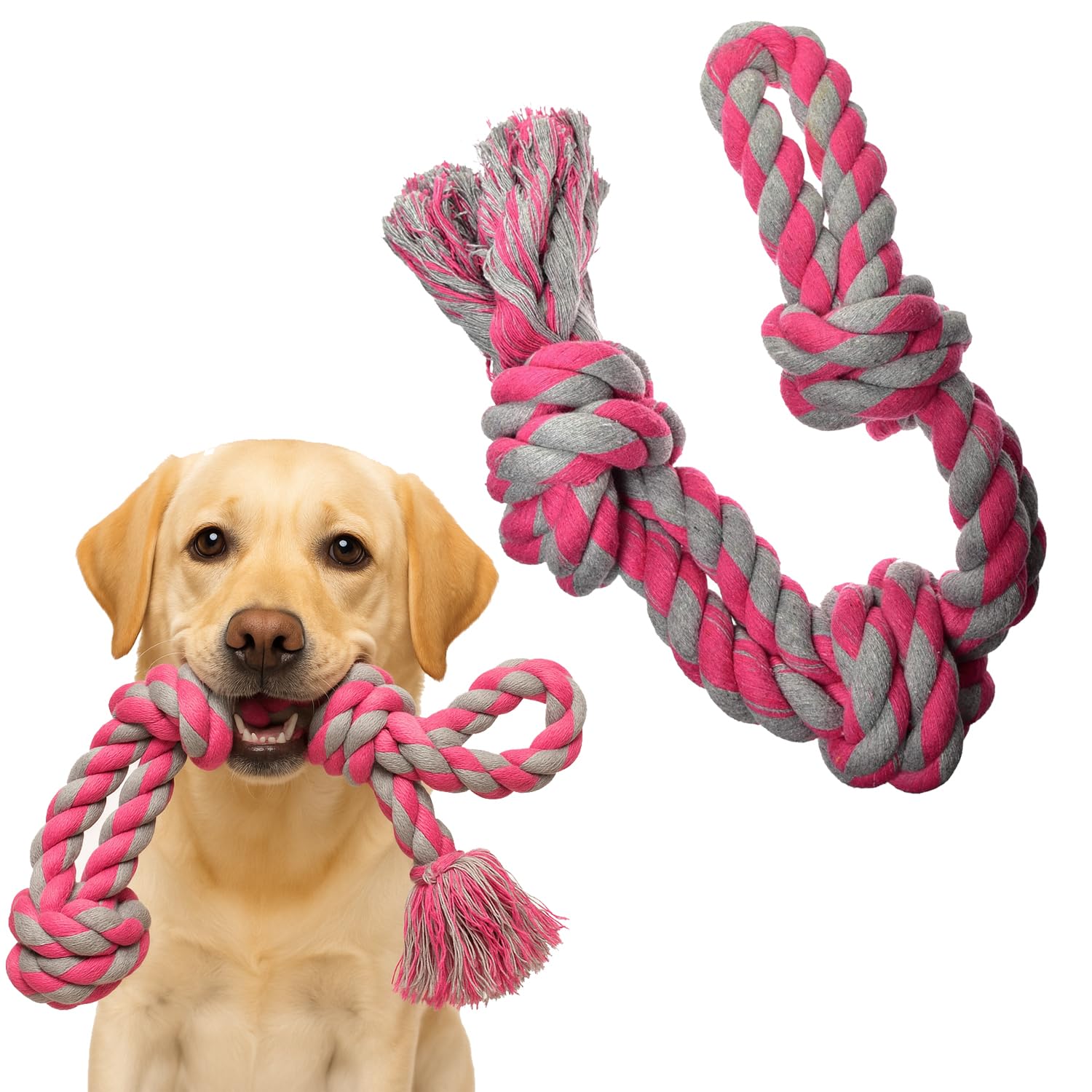 Dog Toys for Aggressive Chewers - 1 Nearly Indestructible Dog Toy - Large Dog Toys - Durable Heavy Duty Dog Toys - Dog Chew Toys - Rope Dog Toy - Tug of War Dog Toy for Large Breed - Tough Dog Toys